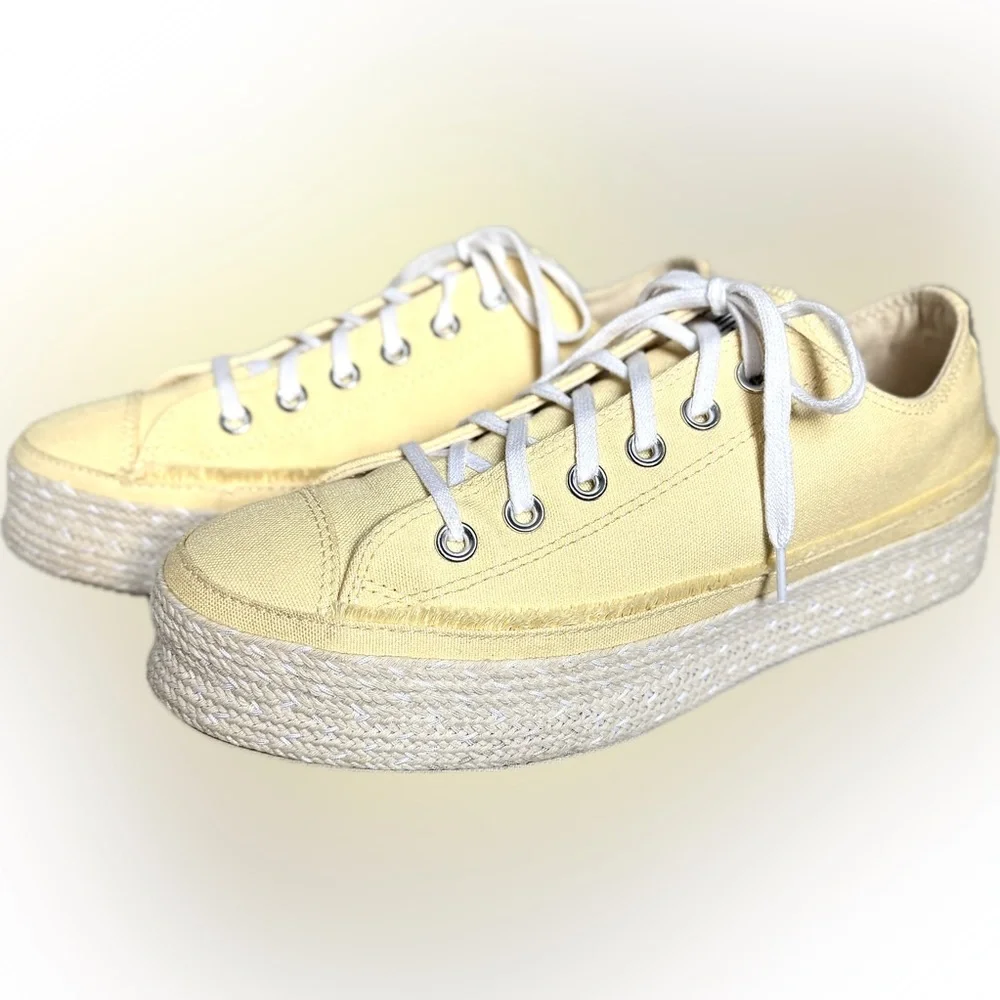Converse Chuck Taylor Hard to Find All Star Espadrille Sneakers Yellow Size 9.5 - Picture 13 of 16